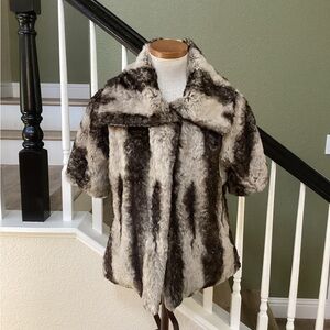 Alberto Makali Faux Fur Short Sleeve Coat